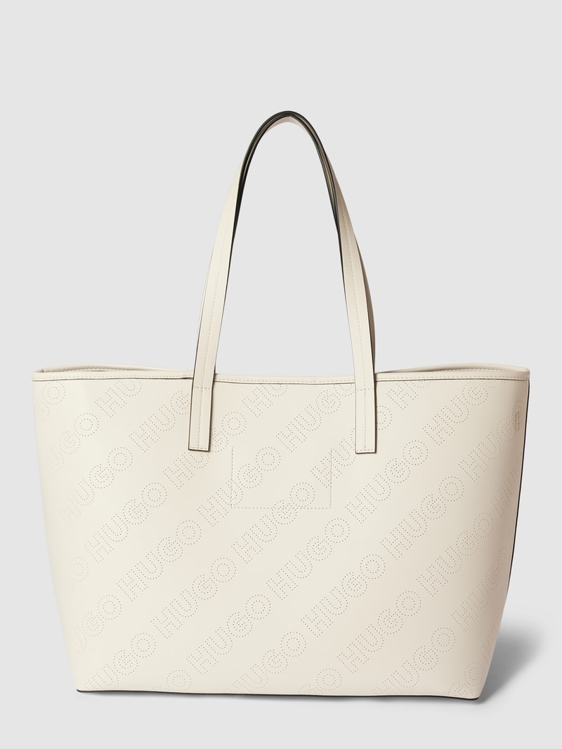 Shopper mit herausnehmbarer Reißverschlusstasche Modell 'Chris' in offwhite
