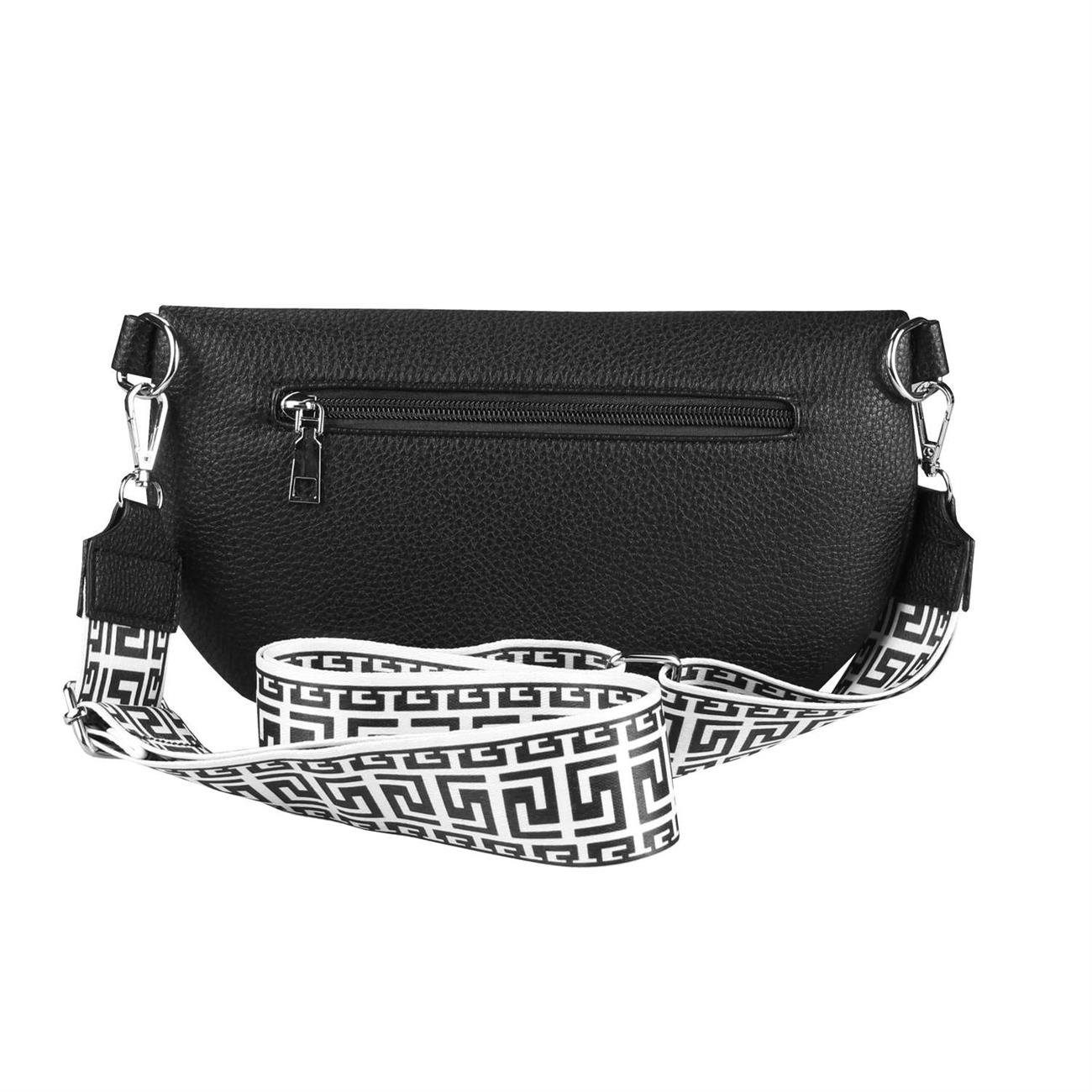 ITALYSHOP24 Bauchtasche Damen Gürteltasche Umhängetasche CrossBody CrossOver, Bodybag, Brusttasche, Hüfttasche, Muster Taschengurt, leicht Gewicht