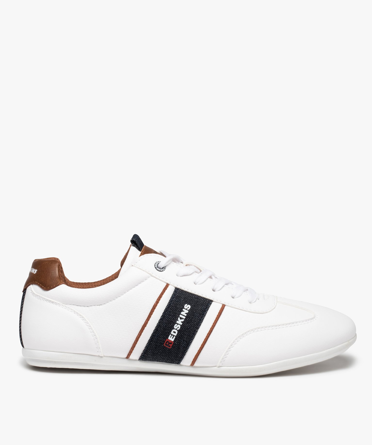 Baskets homme à lacets et semelle fine - Redskins blanc | GEMO