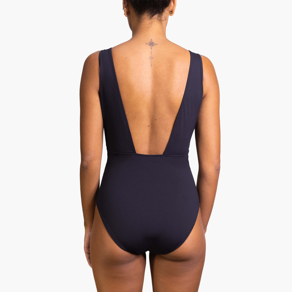 rejeanne Maillot de Bain Swim Noir Côtelé Maillot de bain menstruel