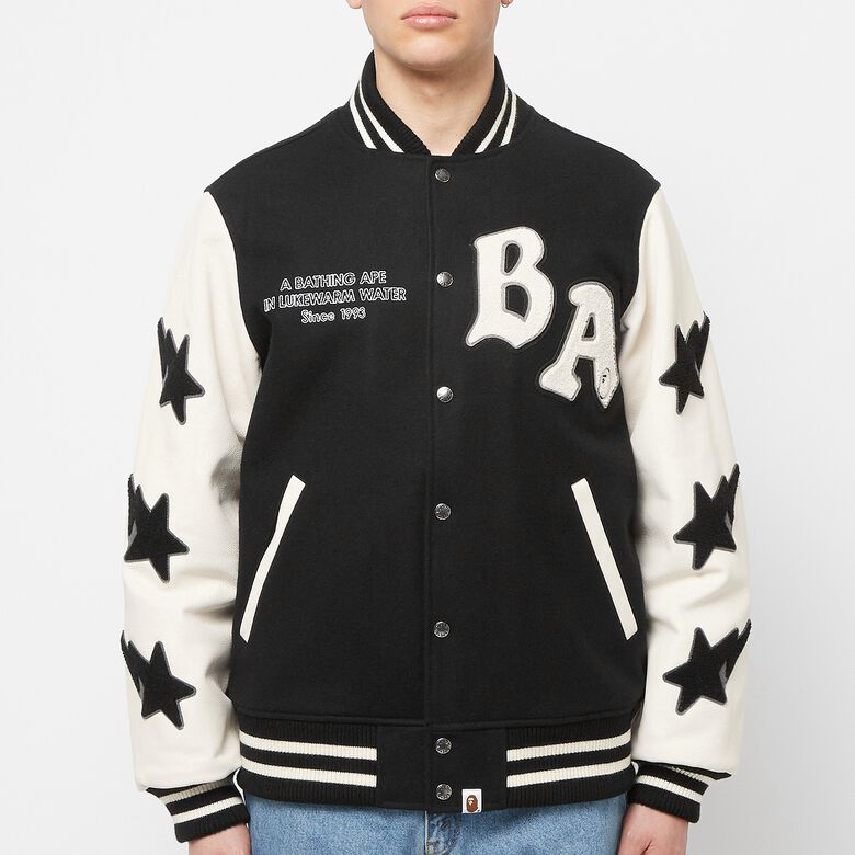 A Bathing Ape Relaxed Fit Varsity Jacket M black