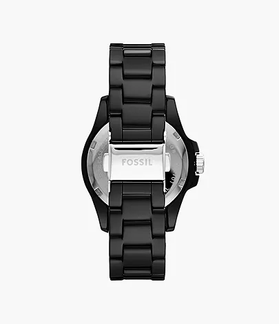 Fossil Uhr FB-01 3-Zeiger-Werk Keramik schwarz