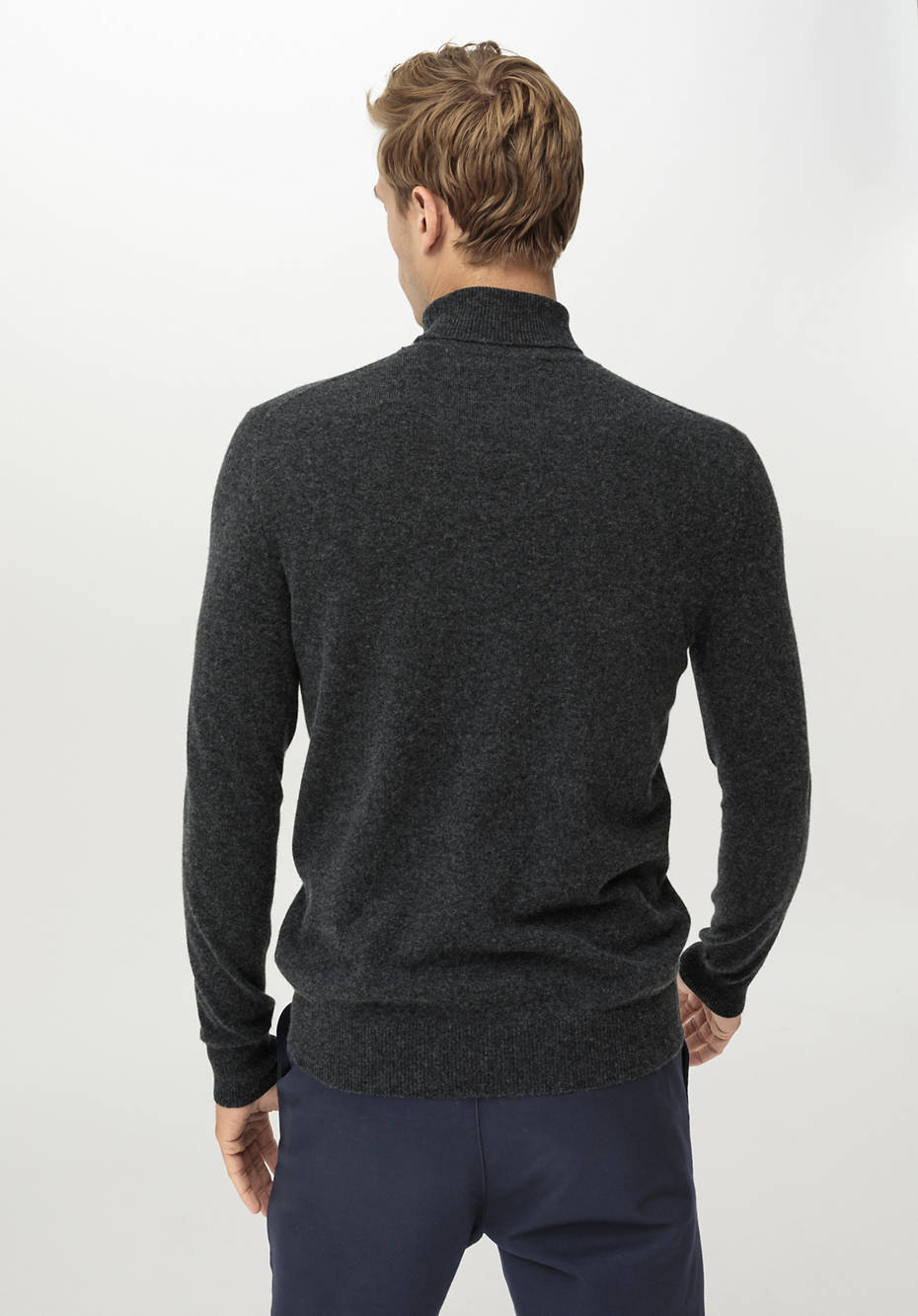 Rollkragen-Pullover aus Schurwolle mit Kaschmir