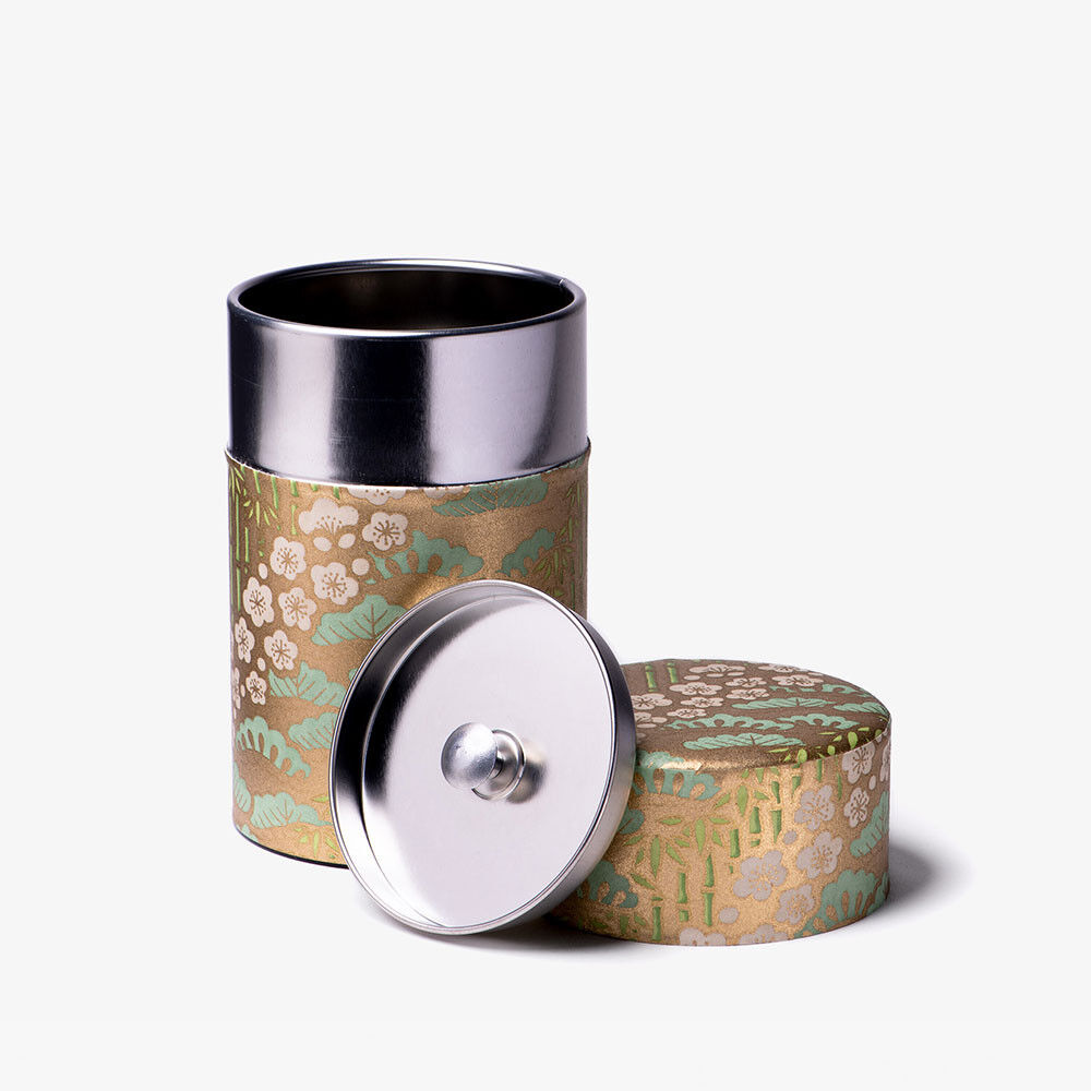 Sakura, Boîte à thé papier washi or 100g
