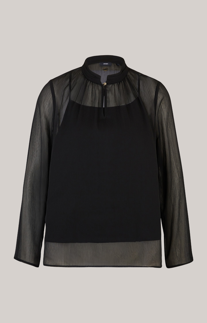 Chiffon-Bluse in Schwarz