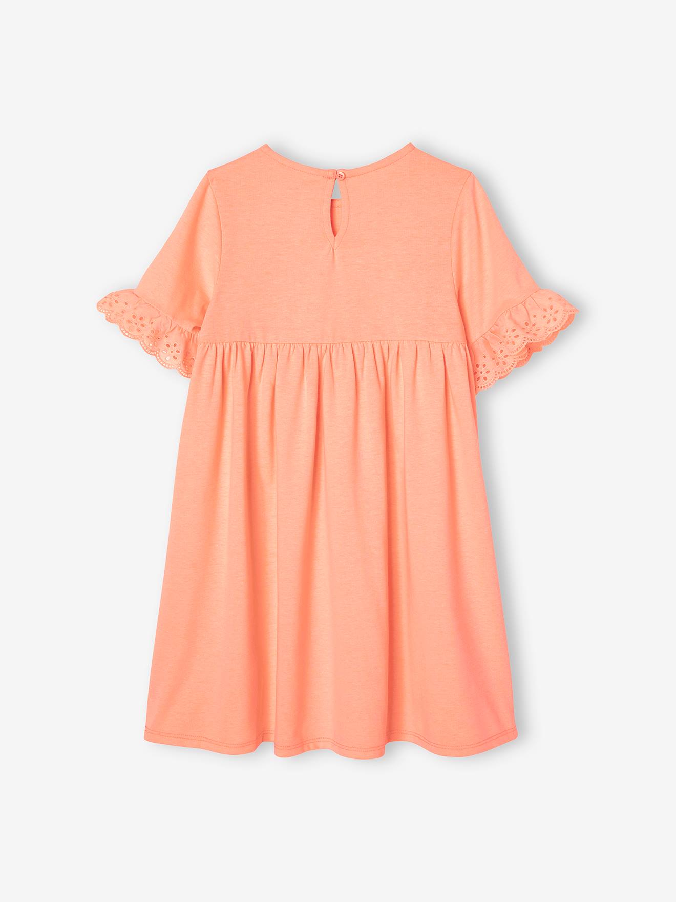 Vertbaudet Mädchen Kleid mit Lochstickereien - graublau