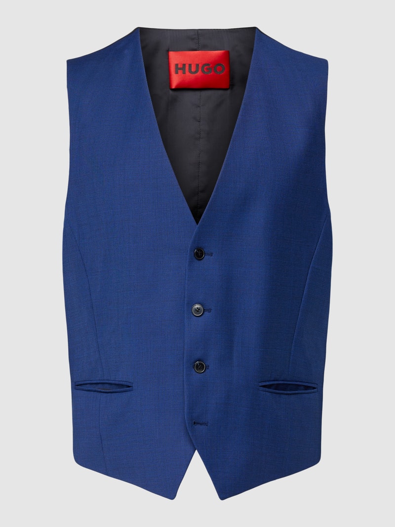 Regular Fit Anzugweste mit Paspeltaschen Modell 'Vin' in royalblau