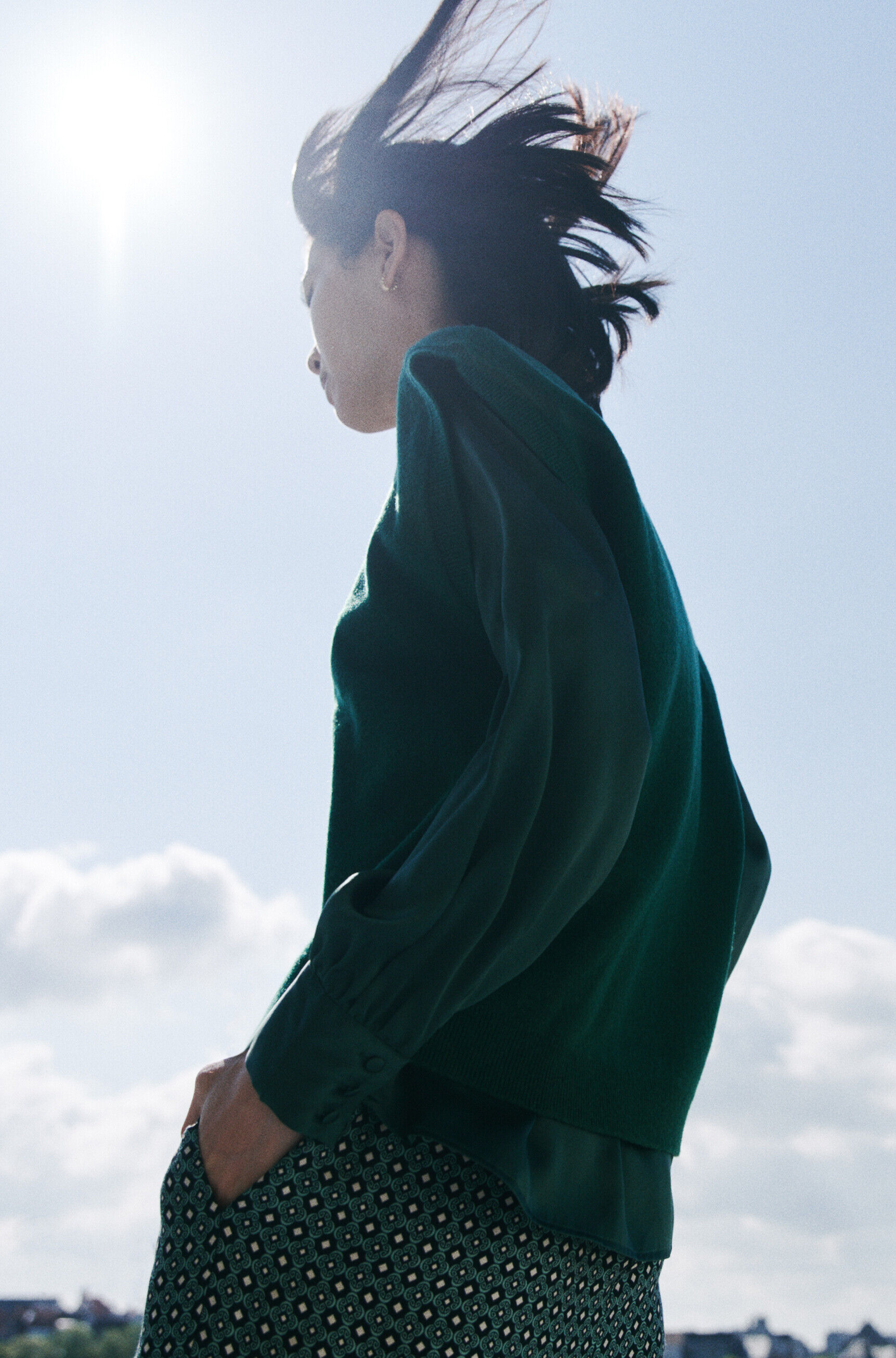Blouse cmilana2 vert fonce femme