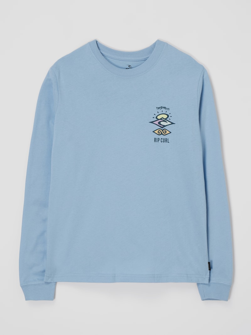 Longsleeve mit Logo in hellblau