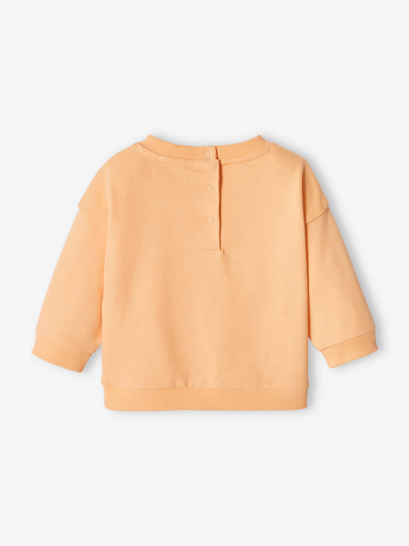 Sweat basics en molleton bébé abricot poudré
