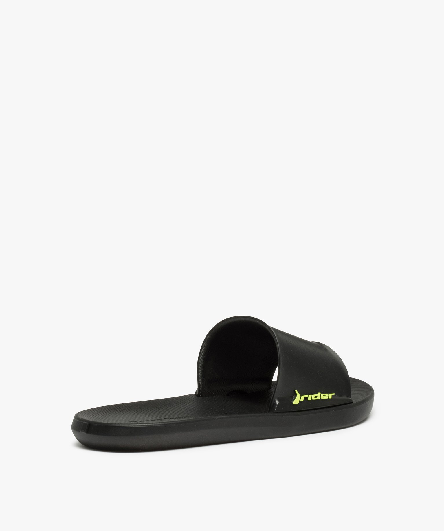 Mules de piscine fille unies logo fluo – Rider noir | GEMO