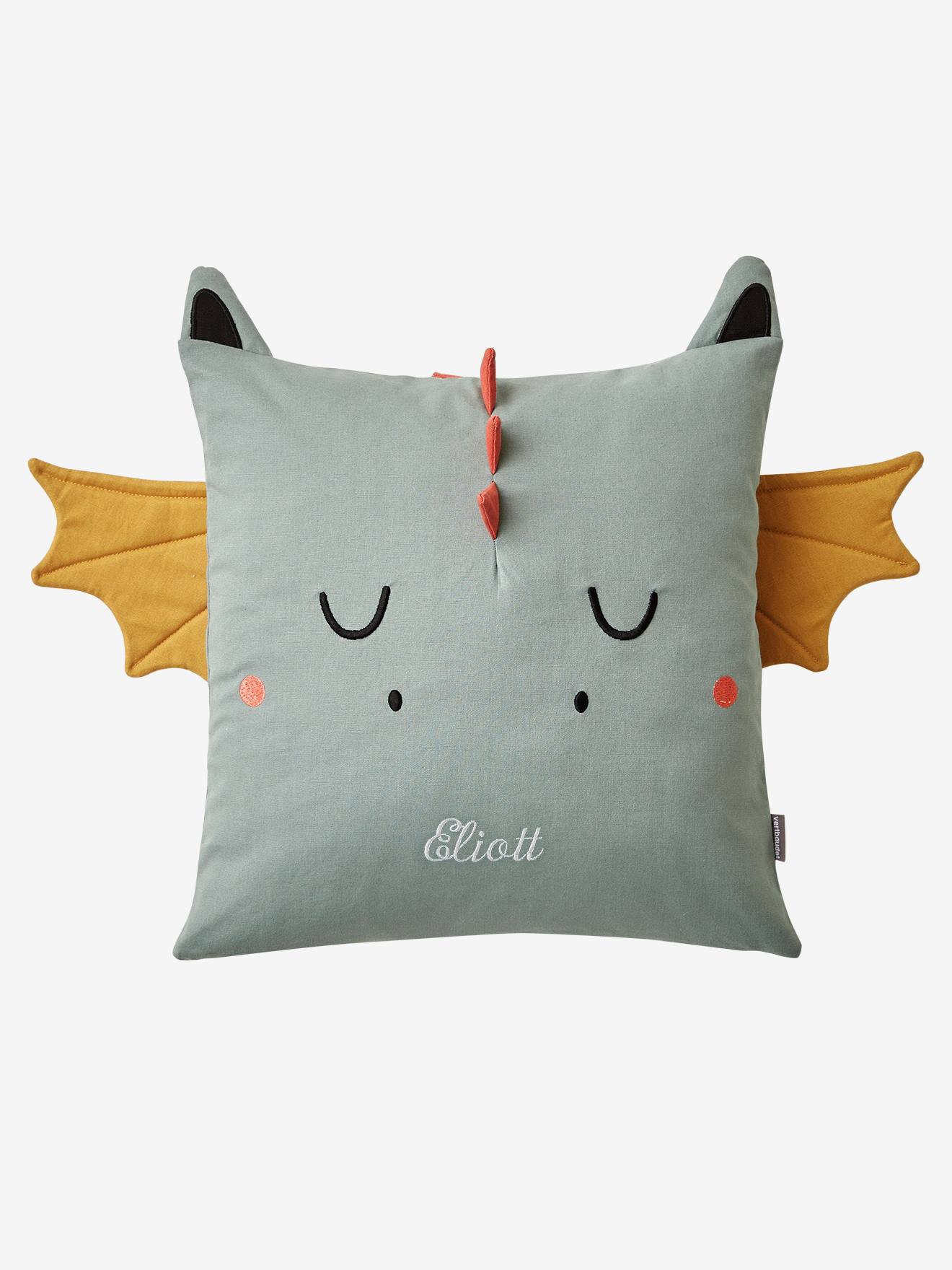 Coussin Dragon gris vert