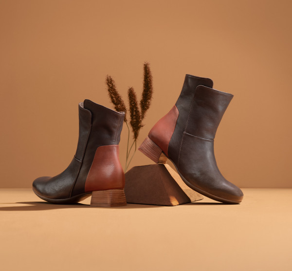 DELICIA Stiefelette - Espresso/Kombi