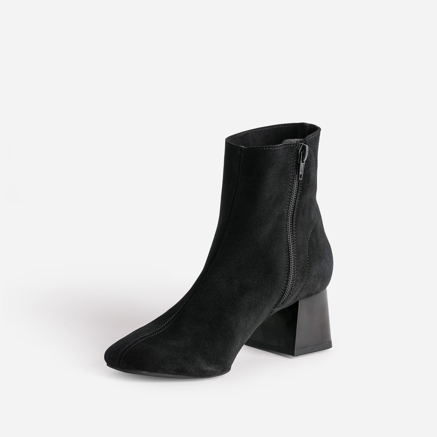 Boots noir éco-conçu en cuir velours