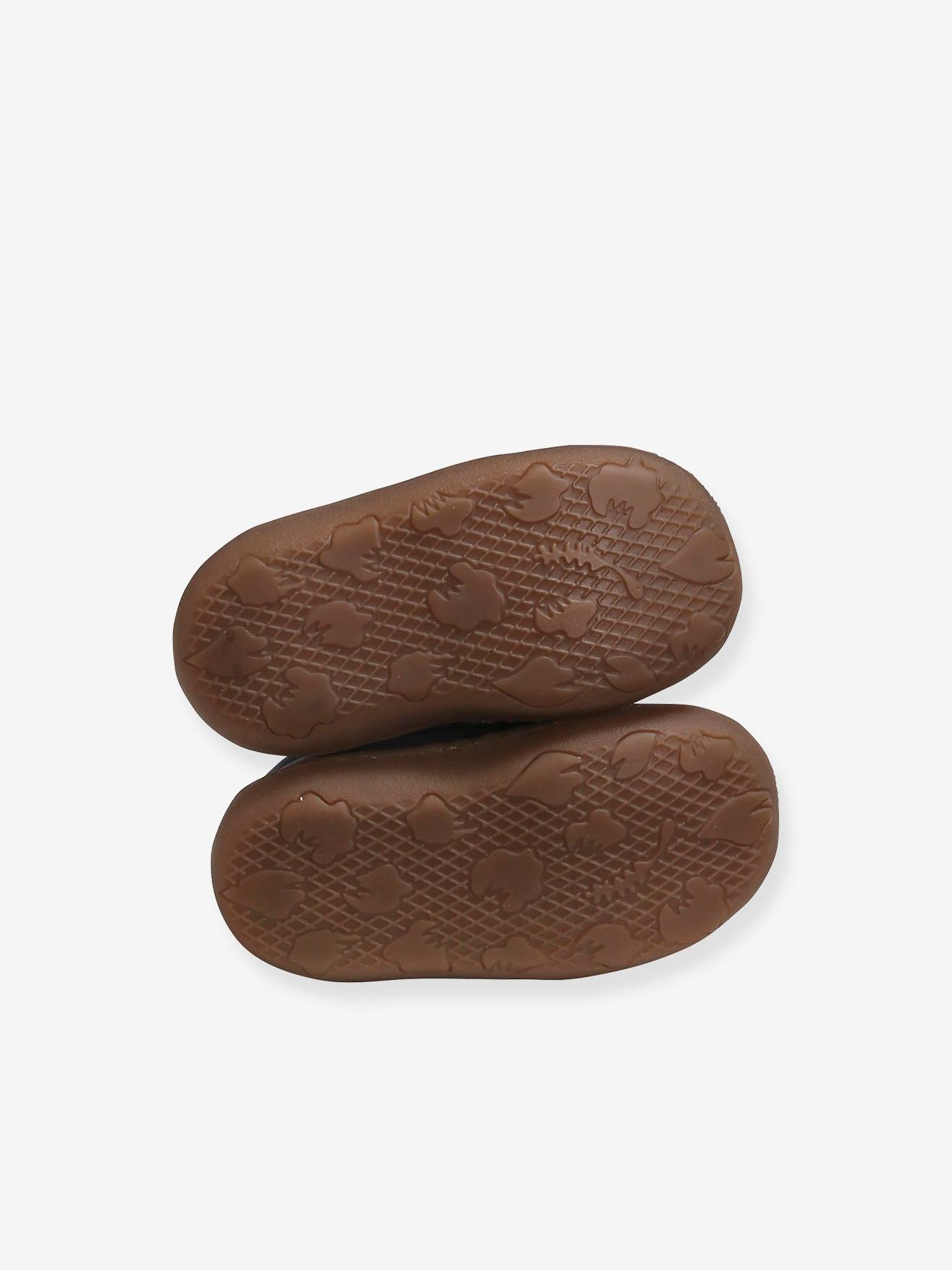 Sandales cuir souple bébé garçon 4 pattes bleu marine