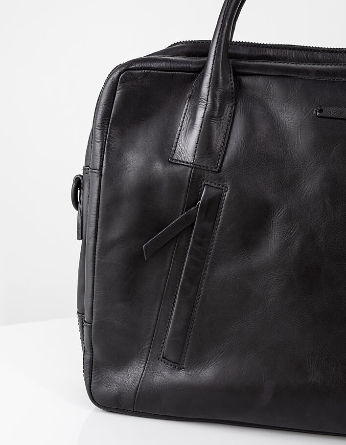 Sac noir en cuir homme
