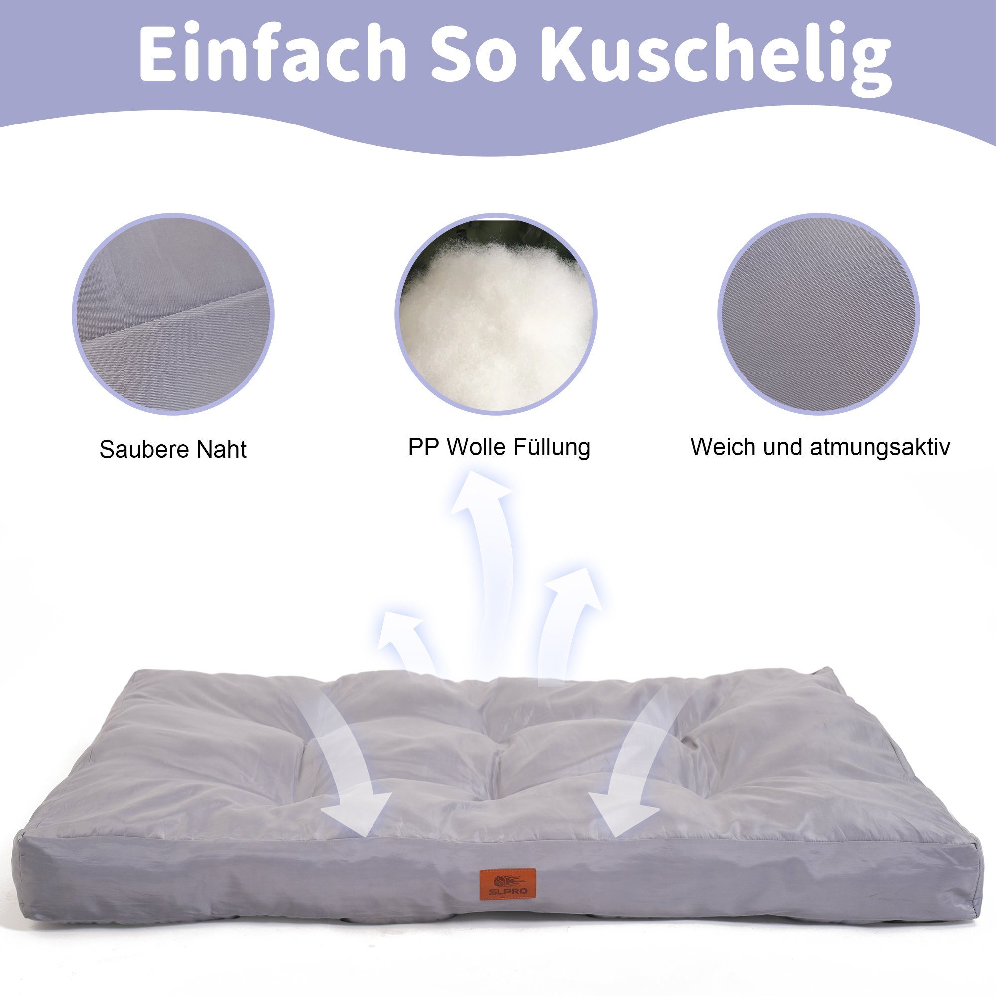 SLPRO Tierbett Hundekissen waschbar wasserdicht für große, mittelgroße Hunde