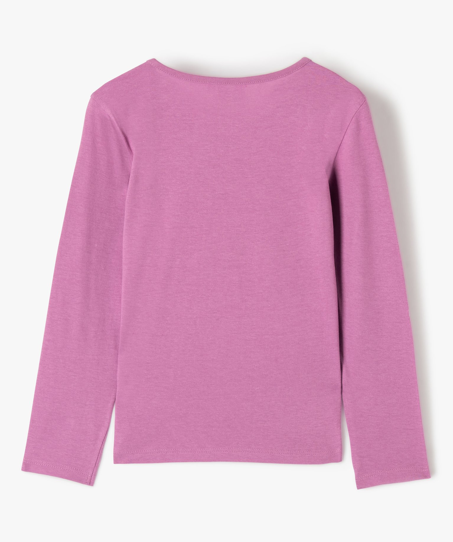Tee-shirt fille à manches longues avec motif pailleté - La... violet | GEMO