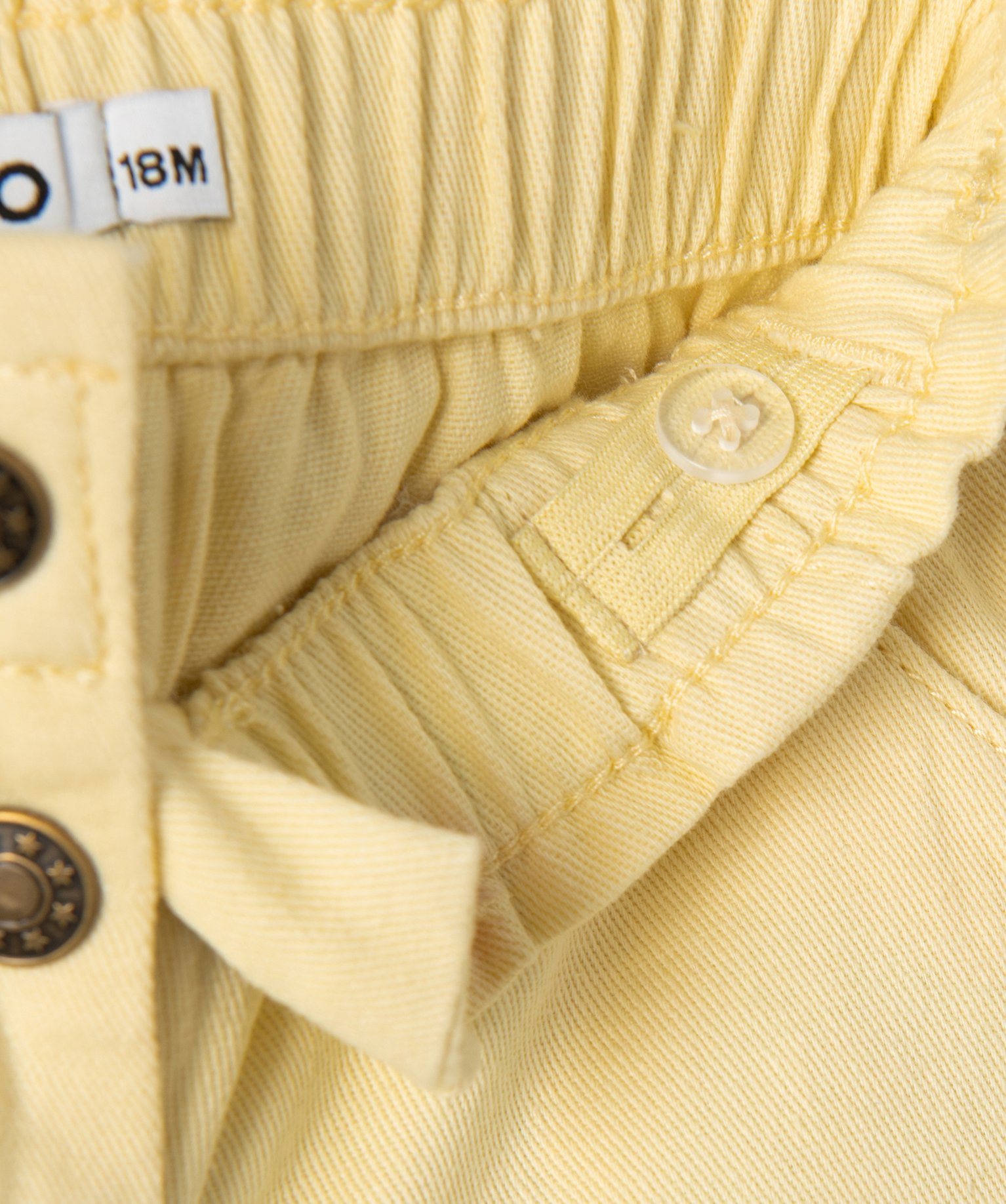Short bébé fille uni avec ceinture élastiquée jaune | GEMO