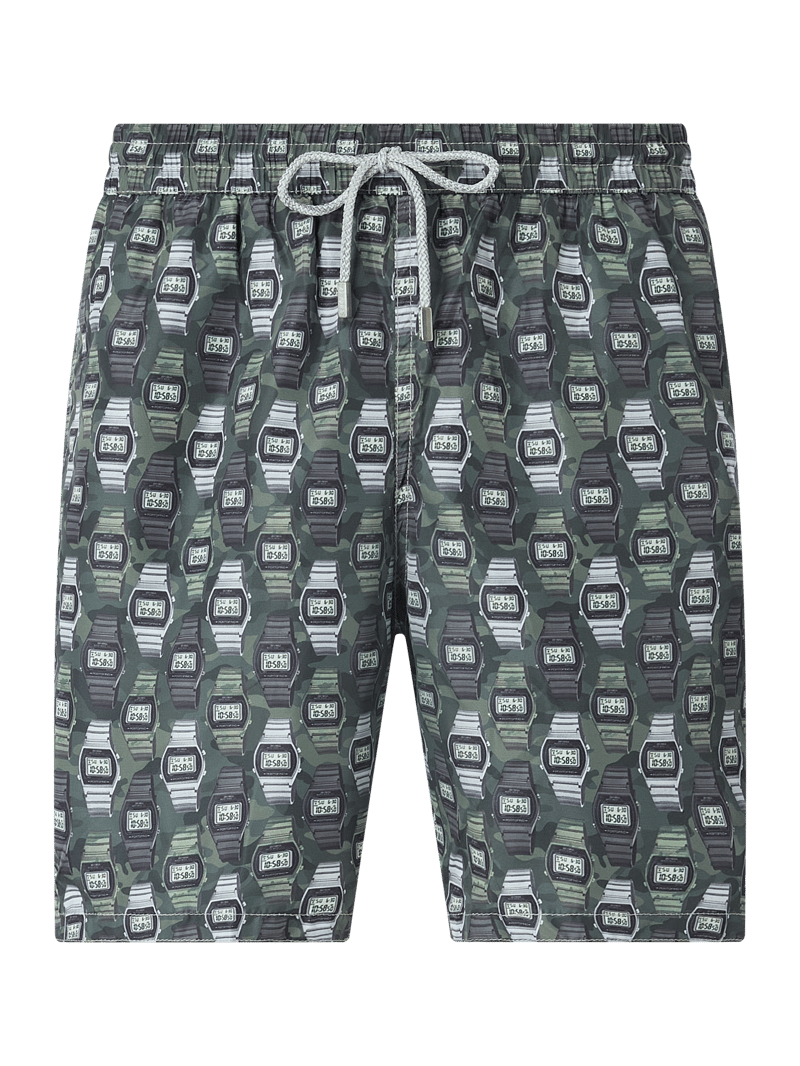 Badehose mit Eingrifftaschen in olivgrün