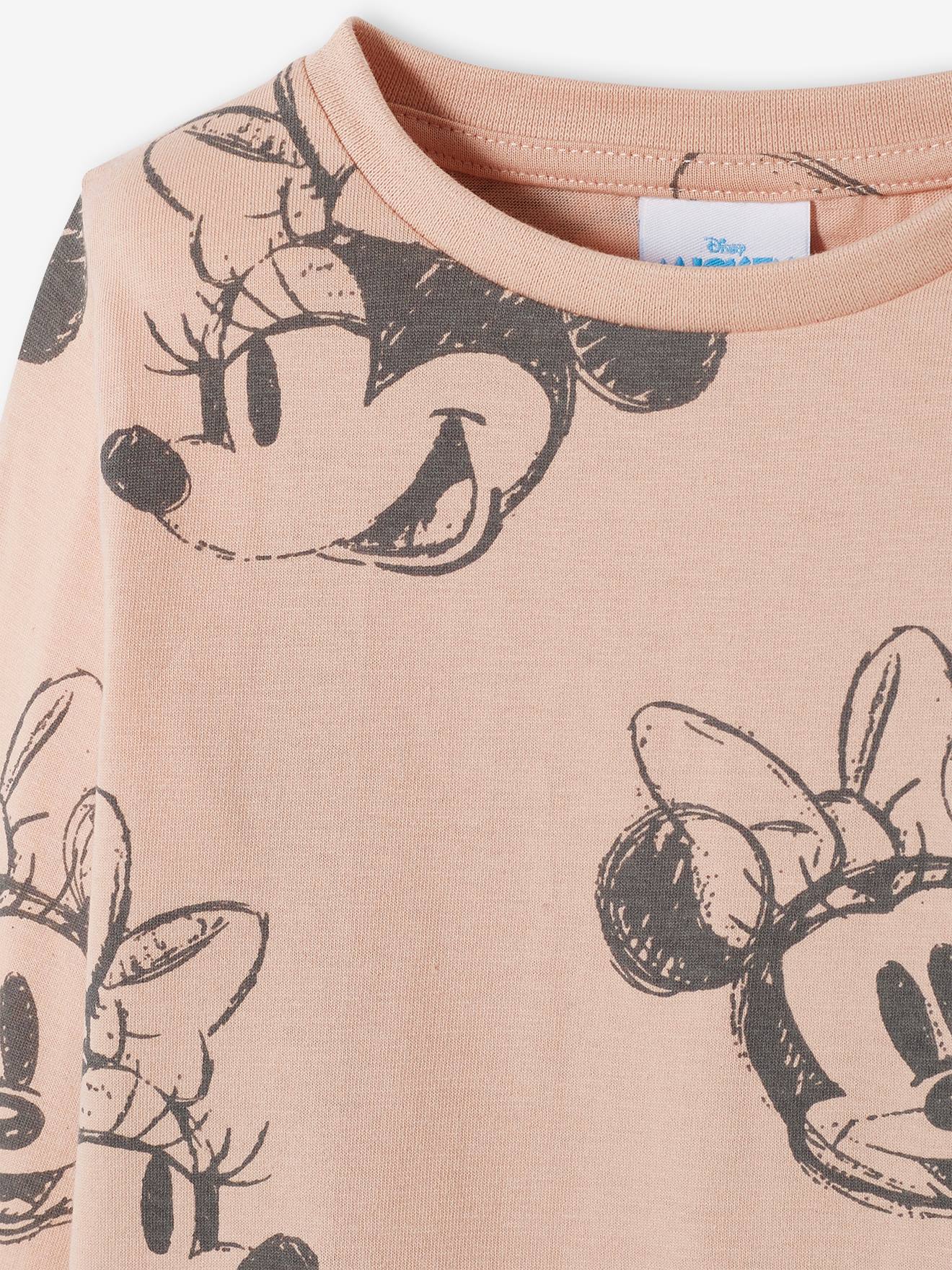 T-shirt fille manches longues DS® Minnie rose imprimé