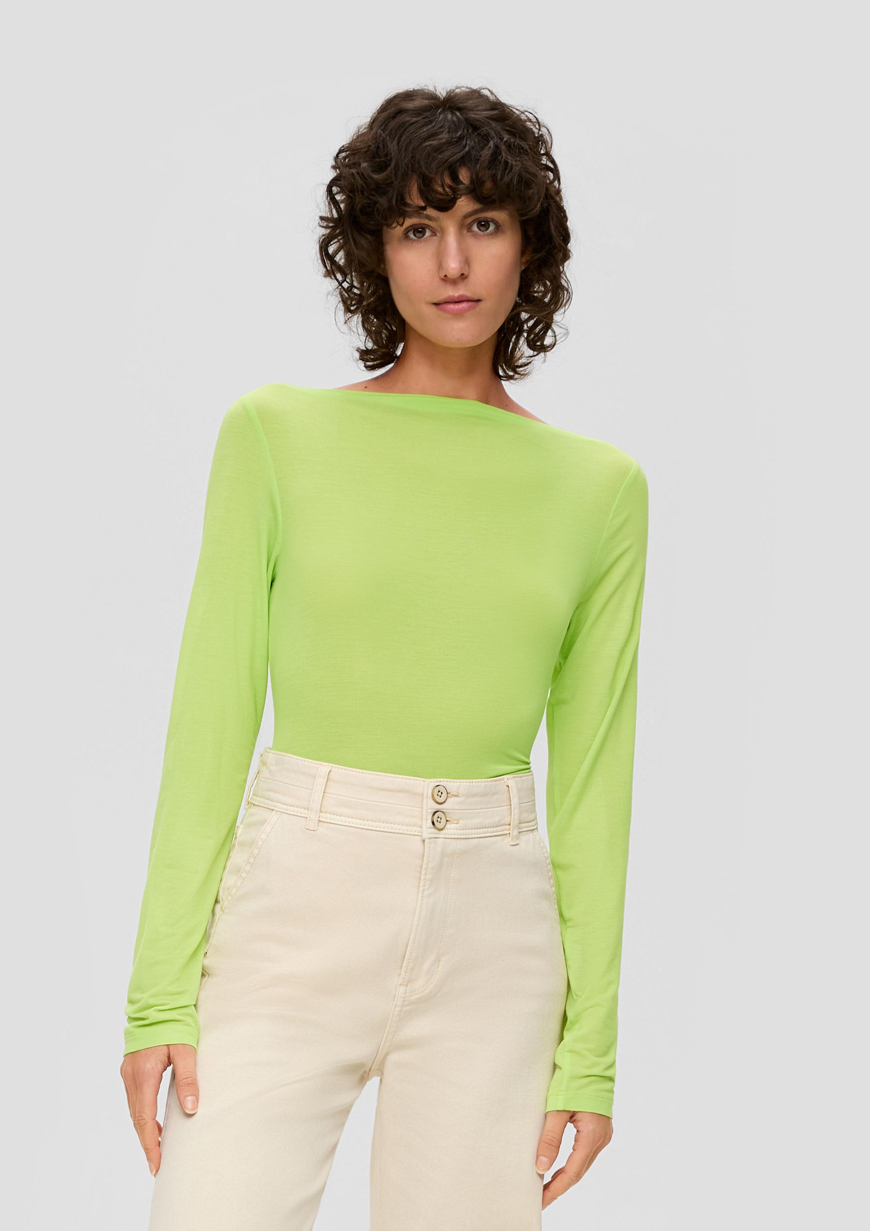 Slim Fit-Longsleeve aus Lyocellmix  2142199-7423