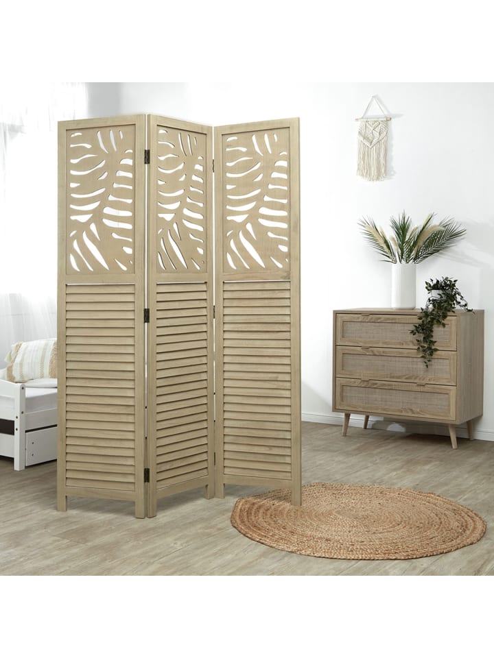 Homestyle4u 3-tlg. Paravent in Braun 120x170 günstig kaufen onesize