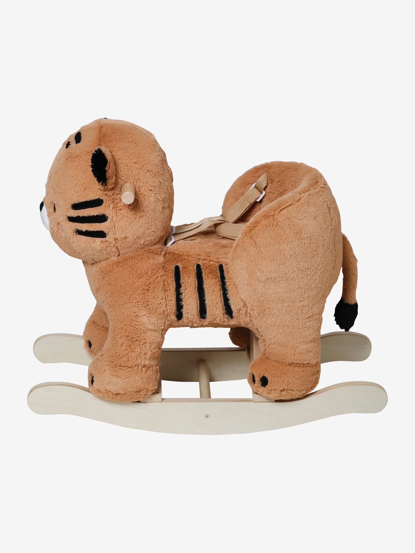 Tigre à bascule bébé en bois FSC® jaune