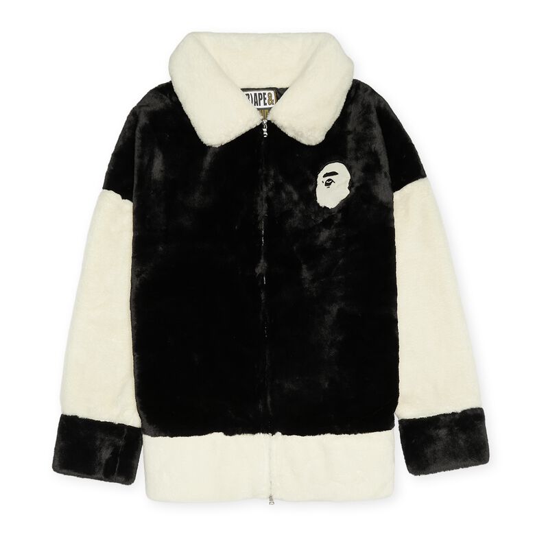 A Bathing Ape Faux Fur Jacket black