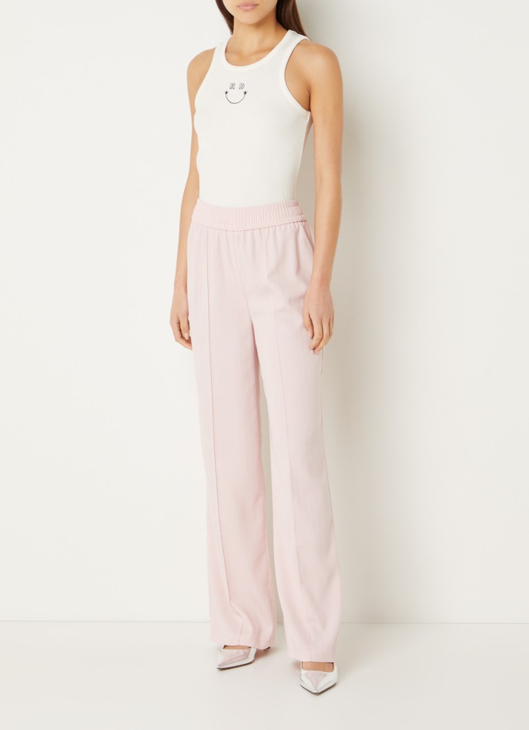 Pantaloni Neya a vita alta e gamba dritta con inserti in lurex, della linea Refined Department.