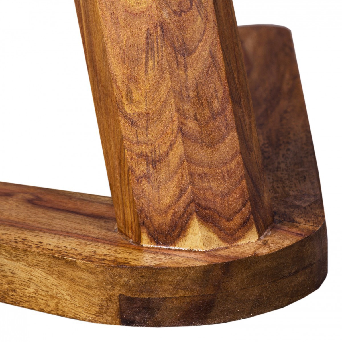 Wohnling Beistelltisch Massivholz Sheesham Design Wohnzimmer-Tisch 45 x 45cm rund Nachttisch Natur-Holz Landhaus-Stil