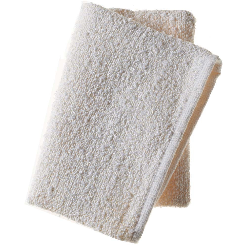 Klar's Leinenfrotté Waschhandschuh Reinweiß Uni