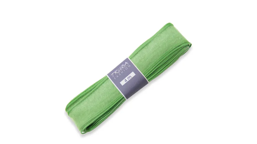TRUBA Chiffonband mit Draht uni apfelgrün 4 m