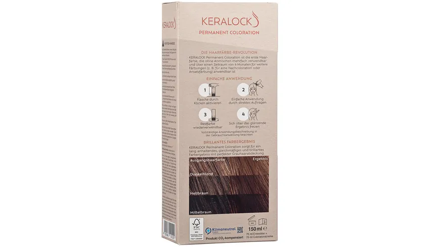 KERALOCK Wiederverwendbare Permanent Coloration 150 ml Schokobraun - Schokobraun