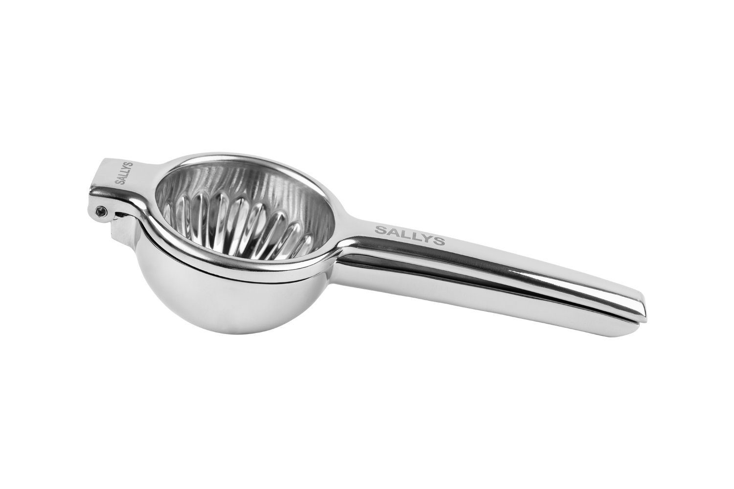 Sallys Zitruspresse All-in-One aus Edelstahl, kernloses Entsaften
