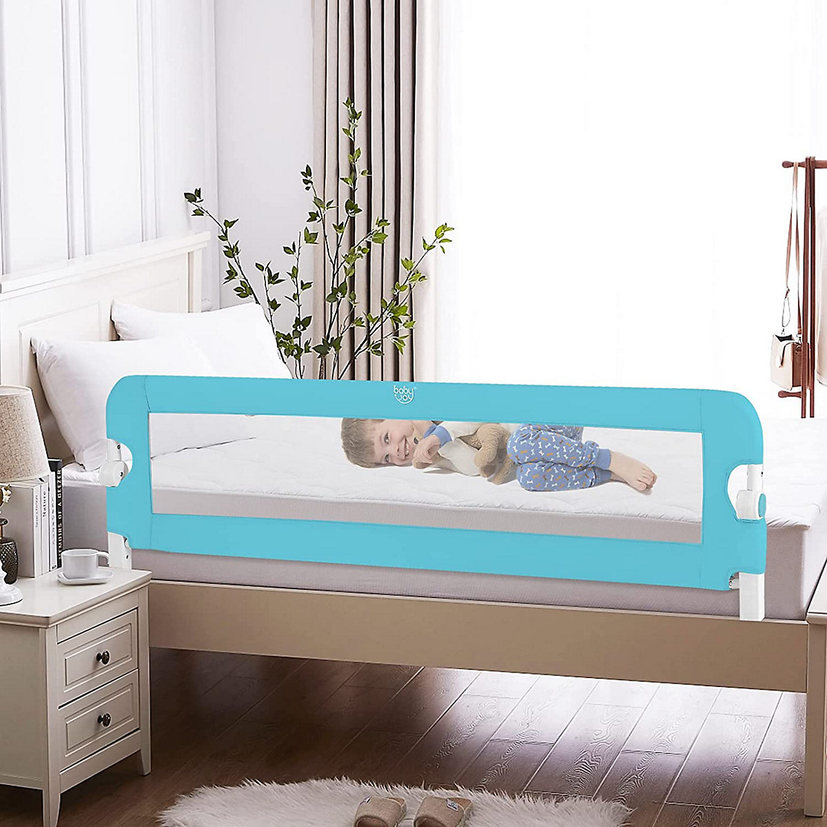 Bettschutzgitter klappbar 150 cm mit Verbindungsriemen