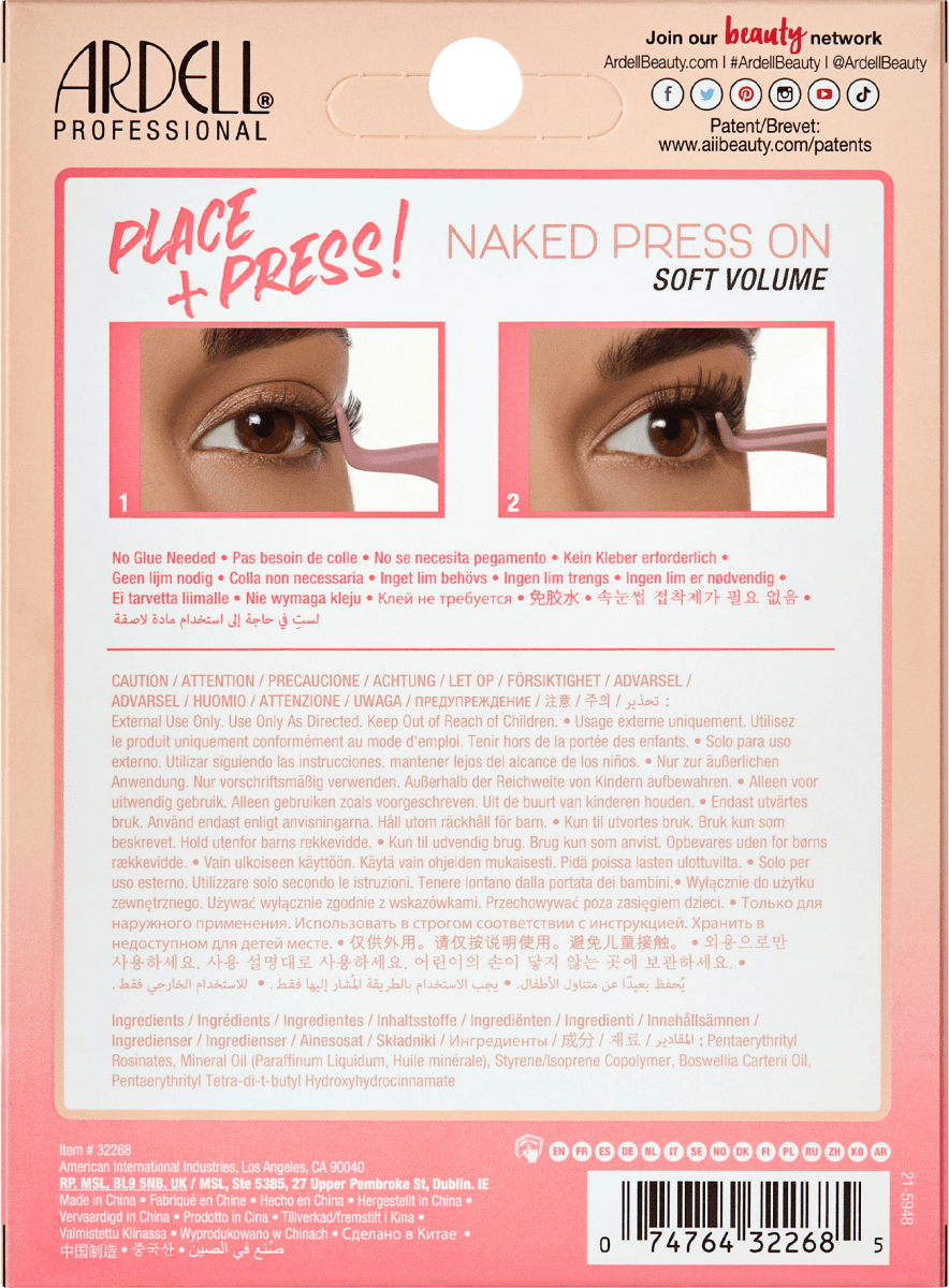 Künstliche Wimpern Set Naked Press On Soft Volume, 1 St