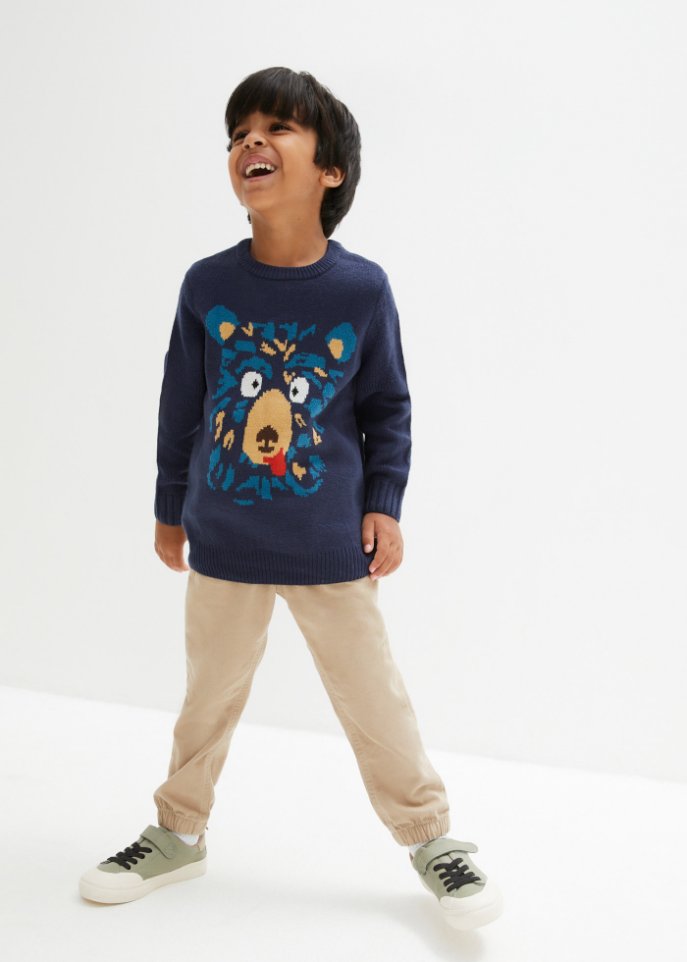 Jungen Baumwoll-Strickpullover
