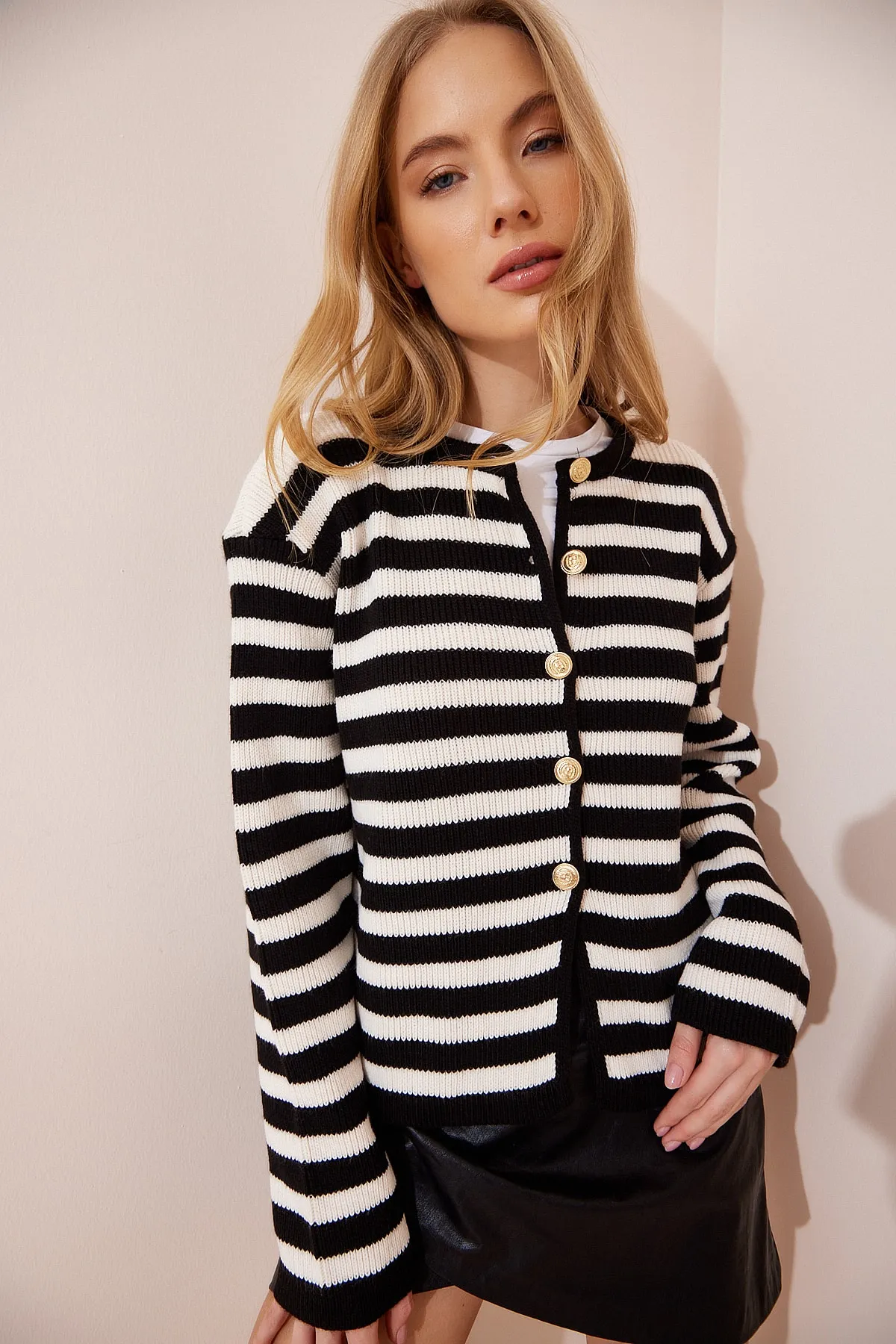 Happiness İstanbul  Strickjacke - Schwarz - Regular Fit