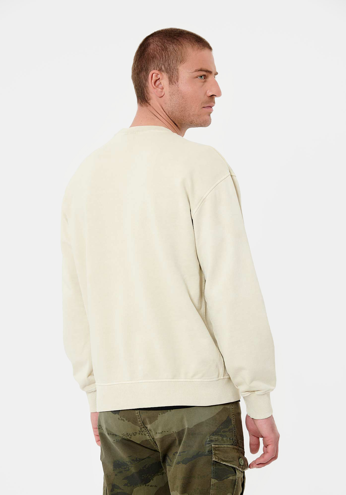 CREW   Sweat beige Homme en 100% coton