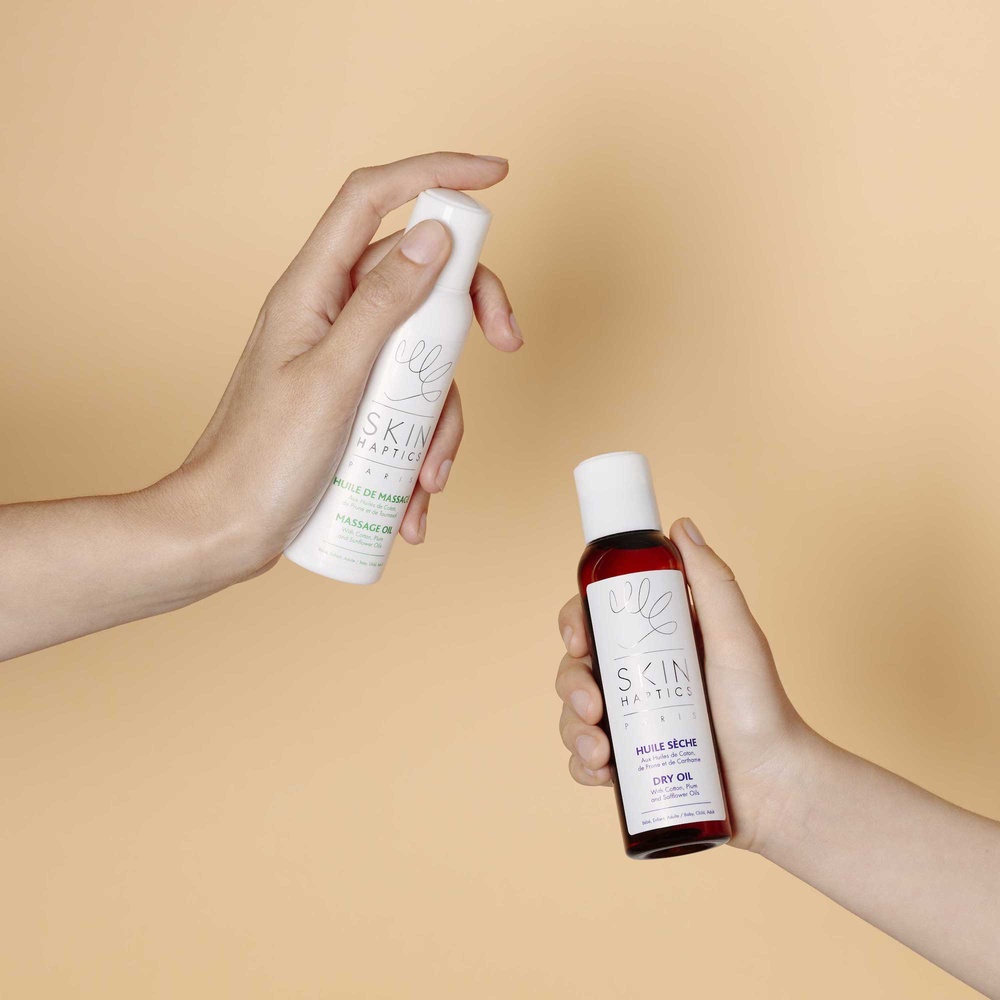 skinhaptics Huile Sèche aux huiles de coton, de prune et de carthame Huile sèche