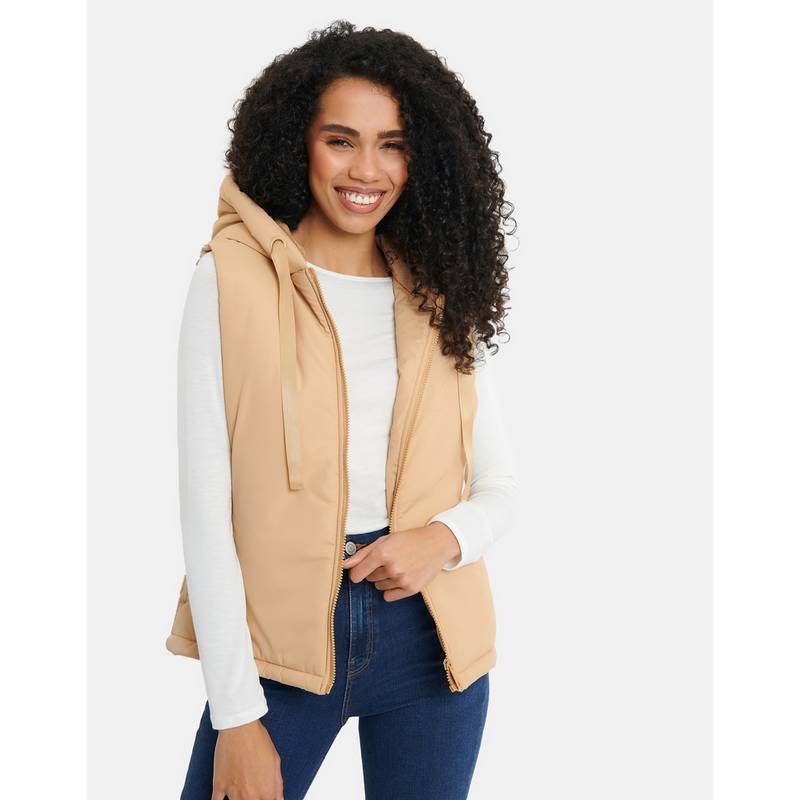 Threadbare Shelly Hooded Steppweste Damen