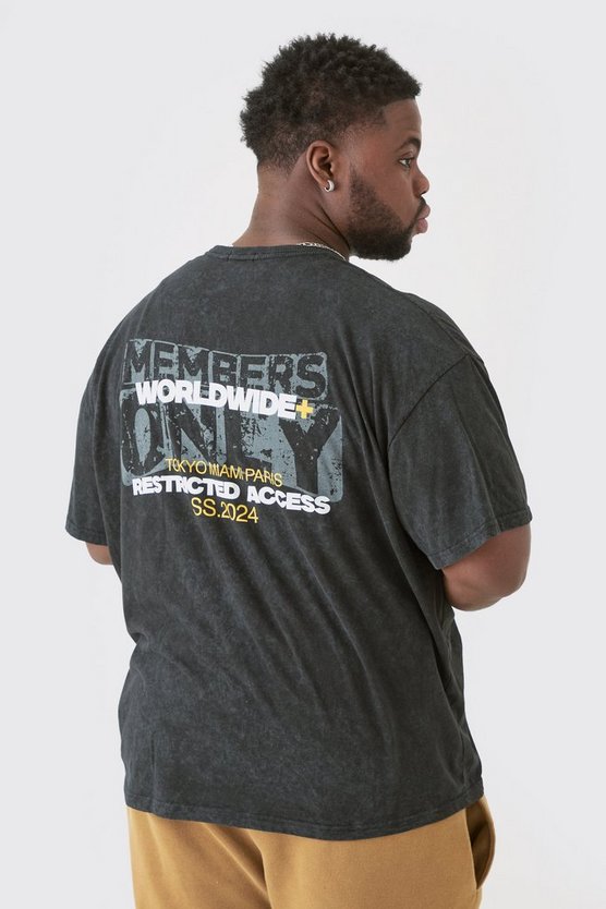 Plus Batik T-Shirt mit Worldwide-Print hinten