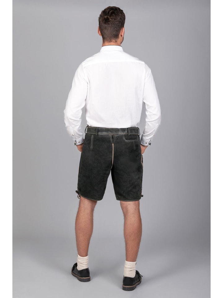 Edelnice Kurze Wildbock Lederhose Friedl in schwarz günstig kaufen