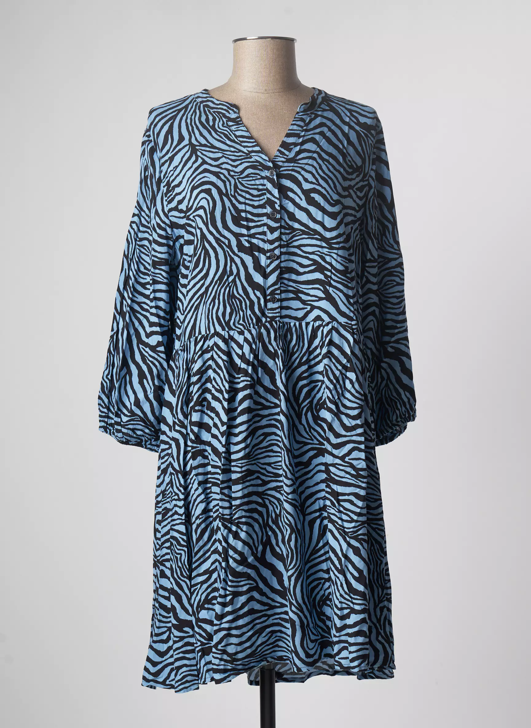 B Young Robes Mi Longues Femme couleur bleu