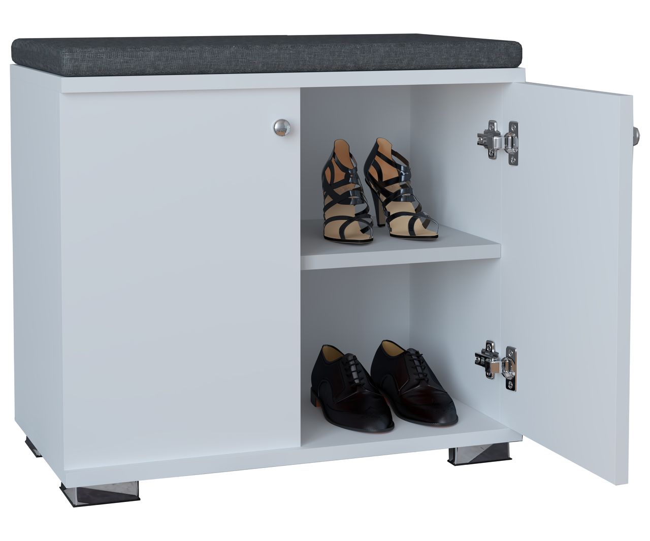 VCM Holz Garderobe Regal Schrank Dielenmöbel Gados S Weiß