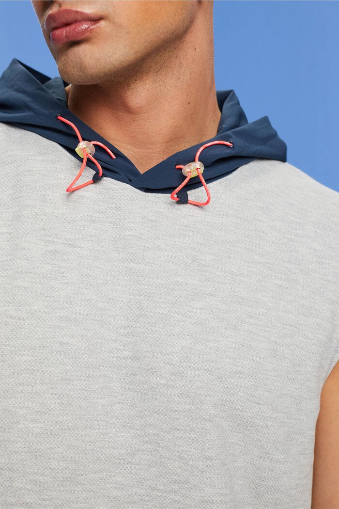 Ärmelloses Kapuzen-Sweatshirt mit Cord-Details