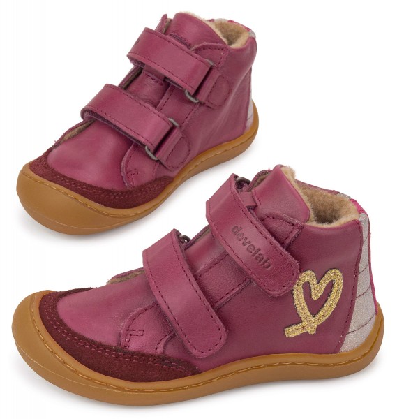 Develab ~ MidCut Klettschuh warm ~ Burgundy