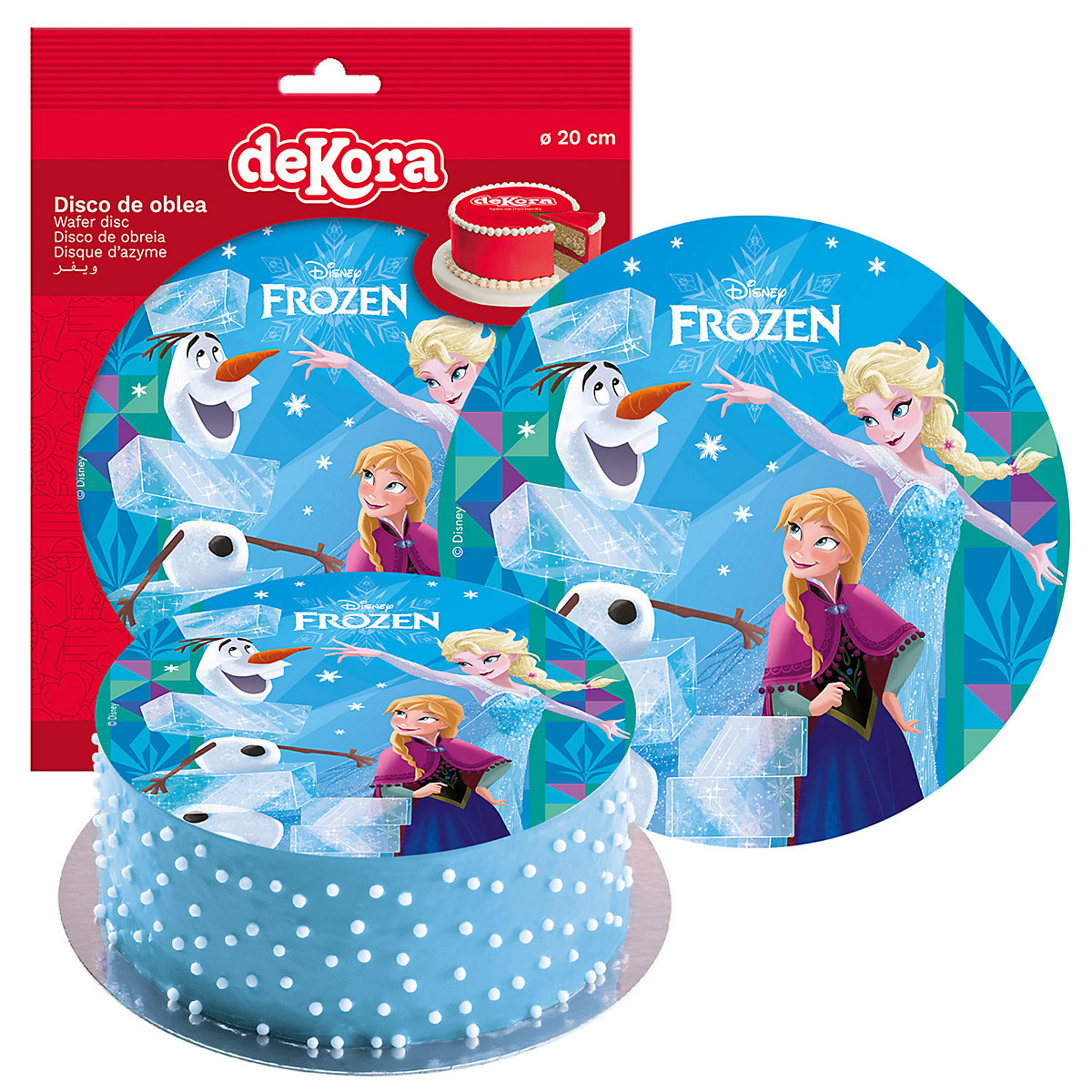 Essbare Tortenaufleger   Frozen II Elsa, Anna, Olaf 20cm