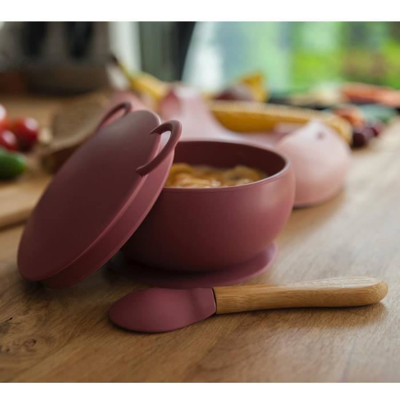 Cuillères bébé en bambou et silicone (lot de 2)